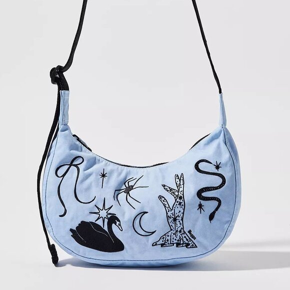NWT Baggu Small Crescent Bag - Embroidered Ballet Icons - Picture 1 of 5